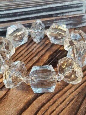 Clear Vintage Lucite Beads Bracelet